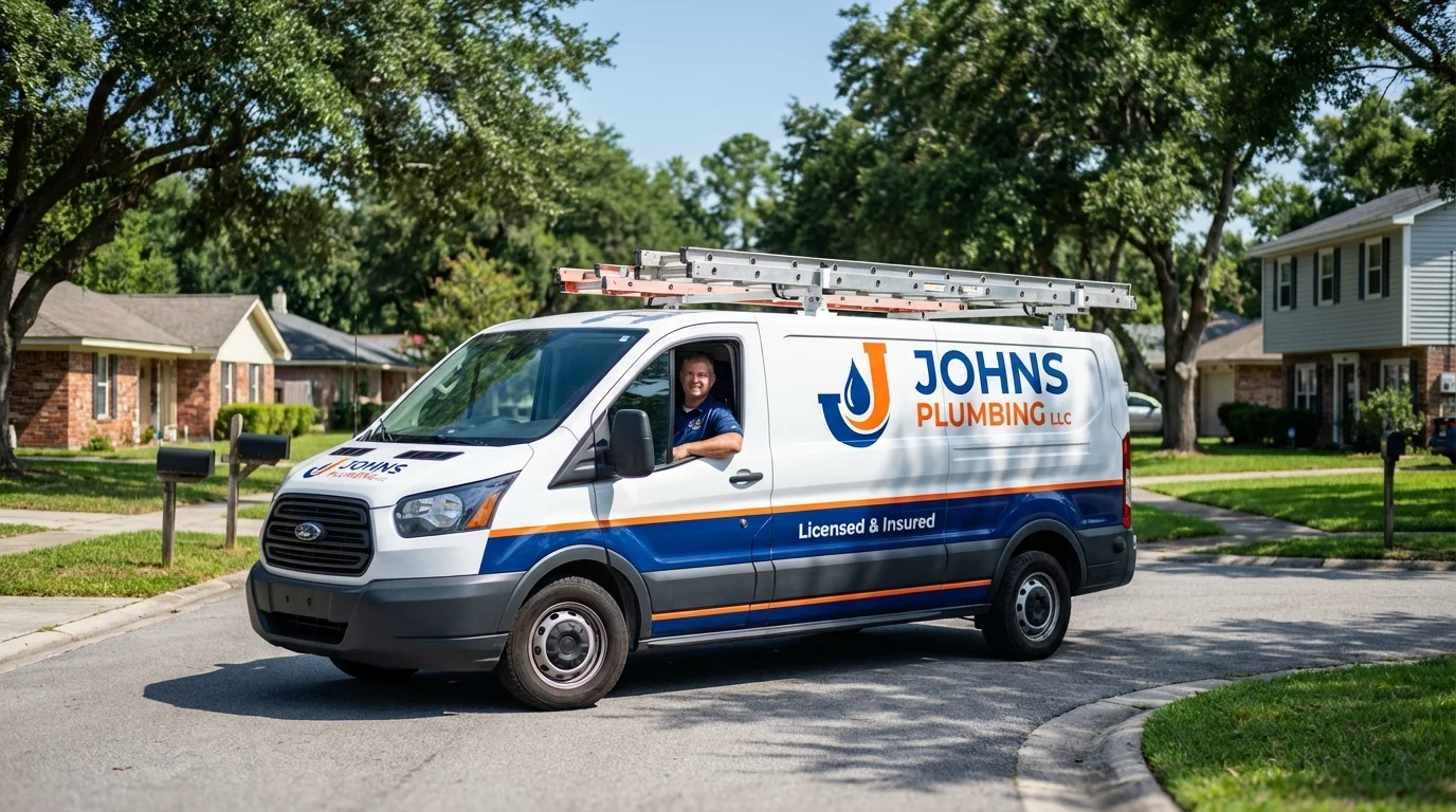 Johns Plumbing LLC service van in Avon Lake, OH