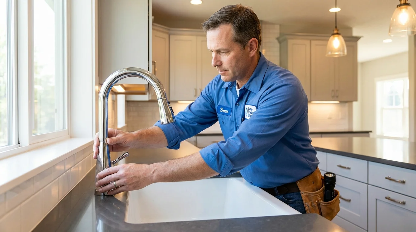 Kitchen faucet installation by Johns Plumbing LLC in Avon Lake
