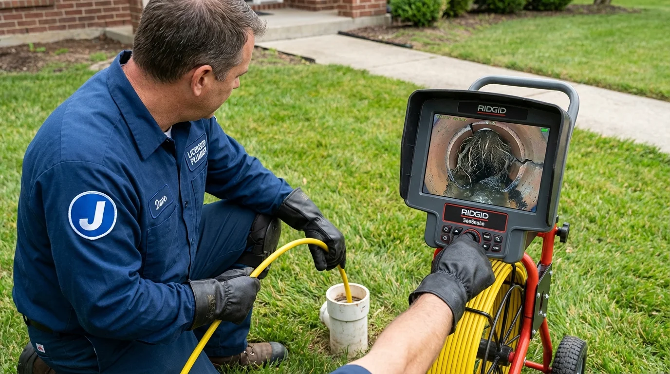 Sewer camera inspection being performed by Johns Plumbing LLC in Avon Lake